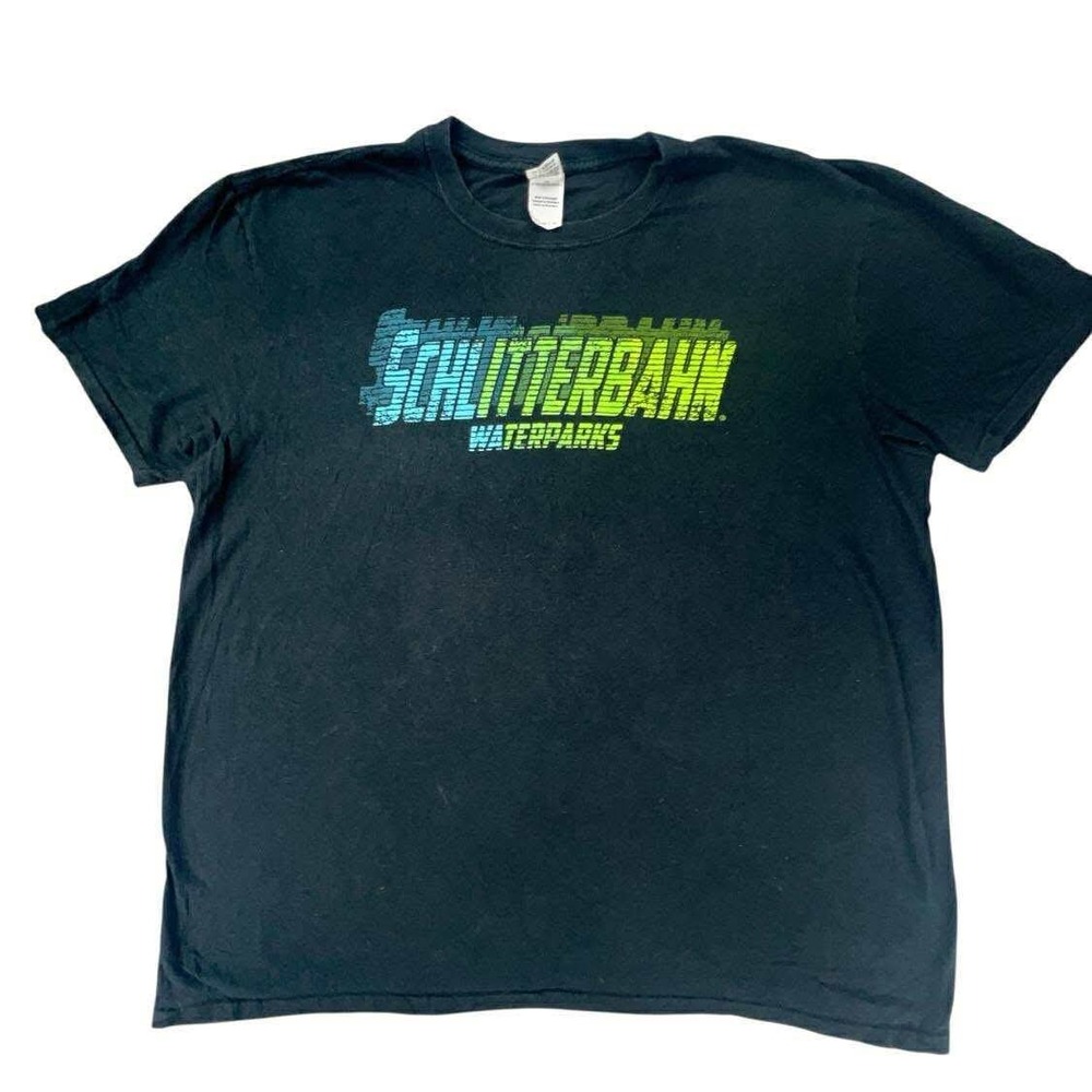 Schlitterbahn Waterparks T Shirt‎ Black Graphic Tee Gildan XL Mens